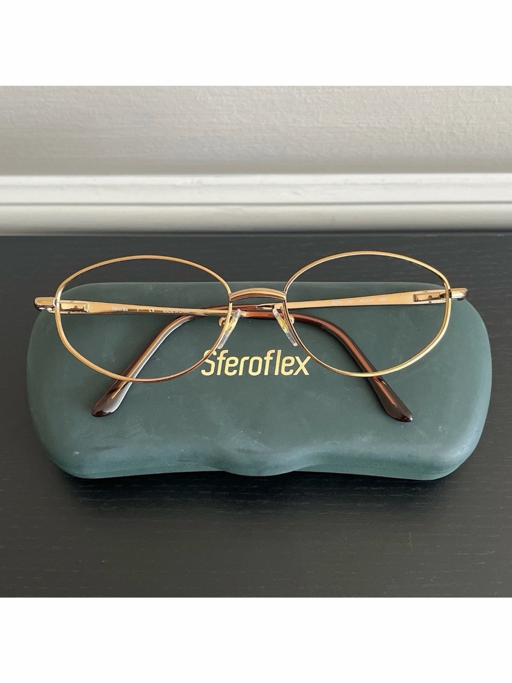 Sferoflex Womens Eyeglass Frames Metal Rose Gold Tone With Hard Case
